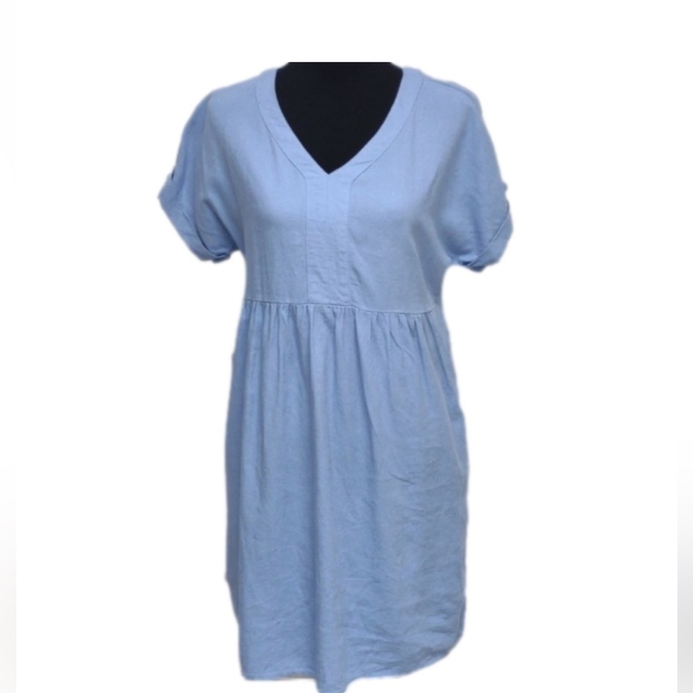 Linen Blend dress w/ pockets